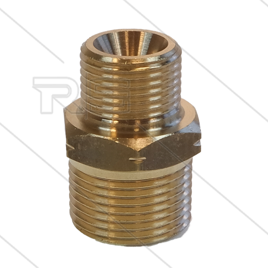 M21x1,5 - snelkoppeling nippel - messing - 250 Bar - Ø14mm - max 160°C - 3/8&quot; bu