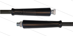 HD-slang zwart 3/8&quot; - 2SN - 50m - 3/8&quot; W RVS x 3/8&quot;bu RVS - 2x KBS - 400 Bar