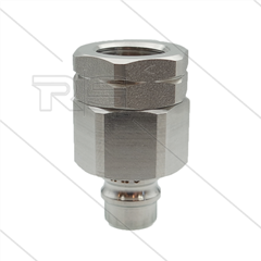 Snap-Tite - nippel - met klep - RVS - 259 Bar - 1/2" bi