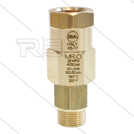 MR-O - Swivel - messing - 250 Bar - 40 l/min - max 90°C - 30 tpm - 3/8&quot; bi x 3/8&quot; bu