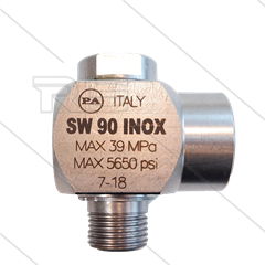 SW90 - Swivel - haaks - RVS - 350 Bar - 80 l/min - max 90°C - 30 tpm - 1/2&quot; bu x 1/2&quot; bi