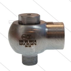 SW90-600 - Swivel - haaks - RVS - 600 Bar - 80 l/min - max 90°C - 30 tpm - 1/2&quot; bu x 1/2&quot; bi