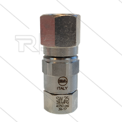 SW25 - Swivel - RVS / messing - 250 Bar - 40 l/min - max 90°C - 30 tpm - 3/8&quot; bi x 1/4&quot; bi