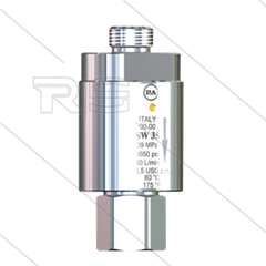 SW35 - Swivel - RVS / messing - 350 Bar - 40 l/min - max 90°C - 2000 tpm - 3/8&quot; bi x 3/8&quot; bu