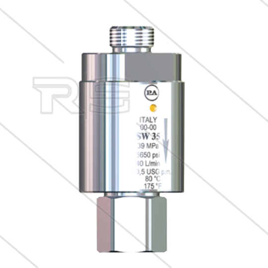 SW35 - Swivel - RVS / messing - 350 Bar - 40 l/min - max 90°C - 2000 tpm - 3/8&quot; bi x 3/8&quot; bu
