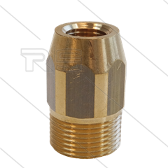 AR3 - M22x1,5 - snelkoppeling nippel - messing - 250 Bar - Ø14mm - met binnen zeskant - 1/4&quot; bi