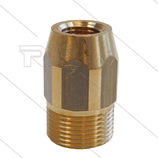 AR3 - M22x1,5 - snelkoppeling nippel - messing - 250 Bar - Ø14mm - met binnen zeskant - 1/4&quot; bi