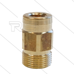AR4 - M22x1,5 - snelkoppeling nippel - messing - 250 Bar - Ø14mm - met binnen zeskant - 1/4" bi