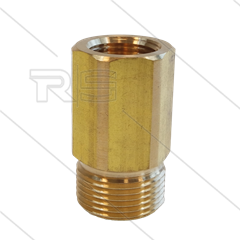 AR5 - M22x1,5 - snelkoppeling nippel - messing - 400 Bar - Ø14mm - verlengde uitvoering - 3/8&quot; bi