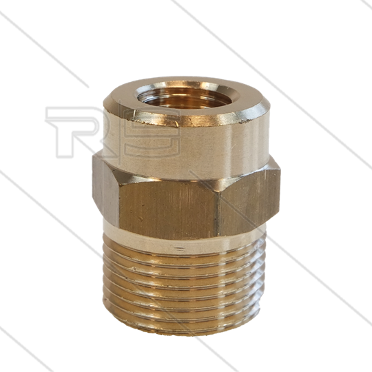 AR1 - M22x1,5 - snelkoppeling nippel - messing - 250 Bar - Ø14mm - max 160°C - 1/4&quot; bi