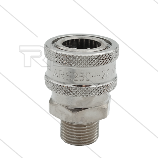 ARS250 - koppeling - messing - 250 Bar - max 90°C - 3/8" bu