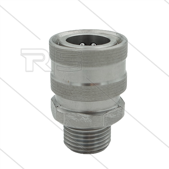 RP3100 - koppeling - RVS - 250 Bar - max 150°C - 1/2" bu
