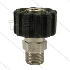 M22x1,5 - snelkoppeling wartel - RVS - 500 Bar - Ø14mm - max 150°C - 3/8&quot; bu