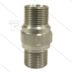 M22x1.5 - verbindingsnippel - RVS - 500 Bar - Ø14mm - max 150°C - L=54mm - 2 x M22x1,5 bu