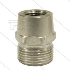 M22x1,5 - snelkoppeling nippel - RVS - 500 Bar - Ø14mm - max 150°C - 1/4&quot; bi