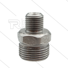 M22x1,5 - snelkoppeling nippel - RVS - 500 Bar - Ø14mm - max 150°C - 1/4" bu