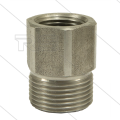 M22x1,5 - snelkoppeling nippel - RVS - 500 Bar - Ø14mm - max 150°C - 3/8&quot; bi
