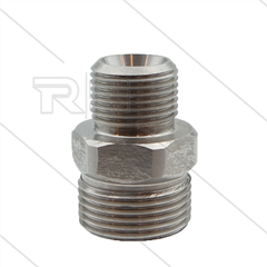 M22x1,5 - snelkoppeling nippel - RVS - 500 Bar - Ø14mm - max 150°C - 3/8" bu