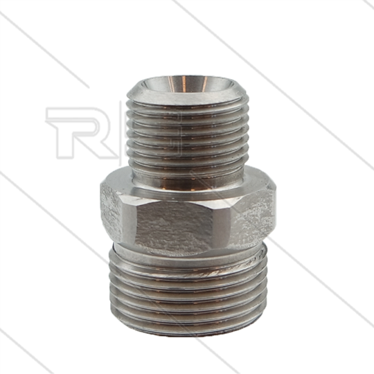 M22x1,5 - snelkoppeling nippel - RVS - 500 Bar - Ø14mm - max 150°C - 3/8" bu