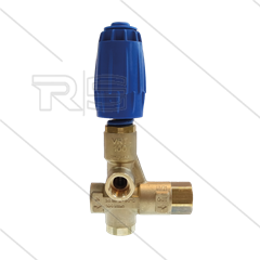 VRT100 - drukregelautomaat - met knop - 320 Bar - 100 l/min - 90°C - In: 1/2" bi - Uit: 1/2" bi - Bypass: 1/2" bi