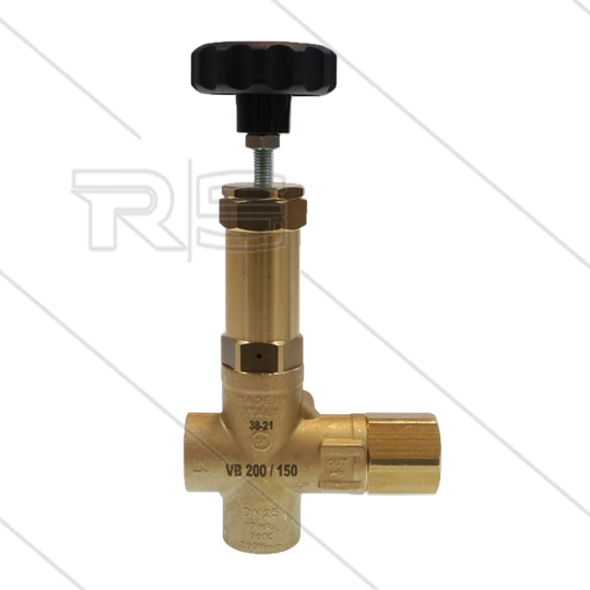VB200/150 - met knop - 150 Bar - 200 l/min - max 60°C - In: 1&quot; bi - Uit: 1&quot; bi - Bypass: 1&quot; bi