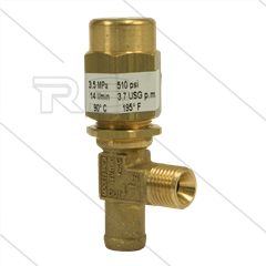 VS30 - veiligheidsventiel - 30 Bar - 14 l/min - 60°C - In: 1/4&quot; bu - Bypass: 13mm tule + 1/8&quot; bi