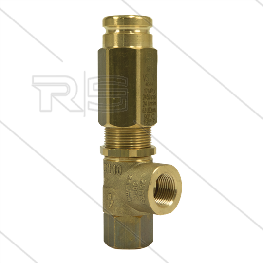 VS170 - veiligheidsventiel - 150 Bar - 24 l/min - 60°C - In: 3/8&quot; bi - Bypass: 3/8&quot; bi