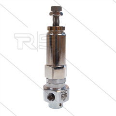 VS500 - veiligheidsventiel - RVS - 500 Bar - 30 l/min - max 90°C - In: 3/8" bi - Bypass: 3/8" bi 