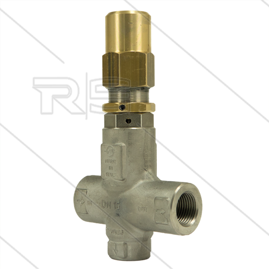 VRP600 veiligheids / drukregelventiel - RVS303 - 560 Bar - 80 l/min - 60°C - In: 1/2&quot;bi - Uit: 1/2&quot;