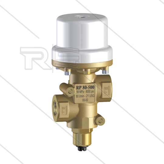 RP80/500 - pneumatische afsluiter - 500 Bar - 80 l/min - max 90°C - 2 x 1/2" bi