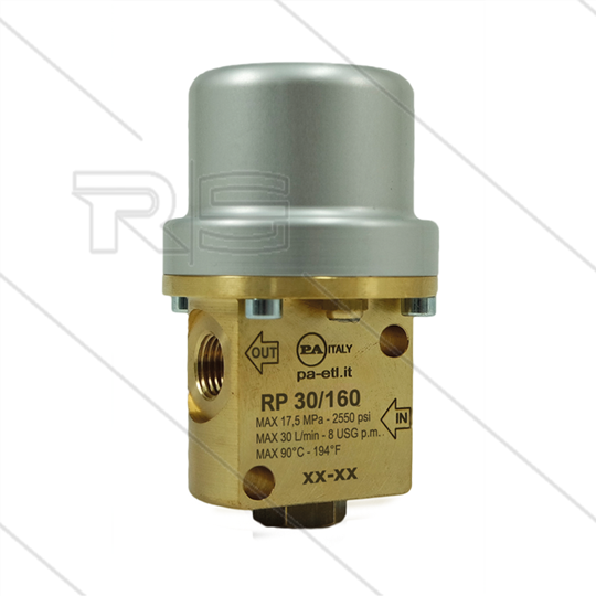 RP30/160 - pneumatische afsluiter - 160 Bar - 30 l/min - max 90°C - 2 x 1/4" bi