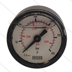 Manometer 0-300 Bar - 1/8&quot; bu - achteraansluiting - Ø40mm - kunststof behuizing