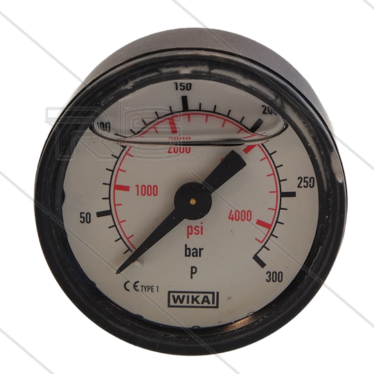 Manometer 0-300 Bar - 1/8&quot; bu - achteraansluiting - Ø40mm - kunststof behuizing