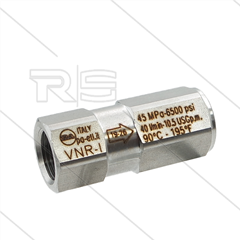 VNR-I - Terugslagklep - RVS - 400 Bar - 40 l/min - max 90°C - 2 x 3/8" bi