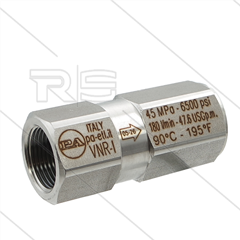 VNR-I - Terugslagklep - RVS - 400 Bar - 180 l/min - max 90°C - 2 x 3/4" bi