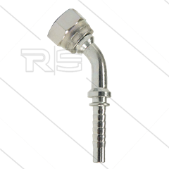 Persnippel - staal - 1/4&quot; - 1/4&quot; wartel - 45° gebogen - SW19