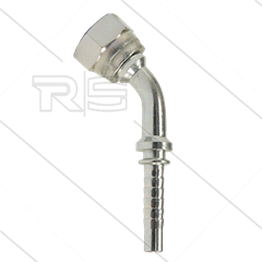 Persnippel - staal - 3/8&quot; - 3/8&quot; wartel - 45° gebogen - SW22