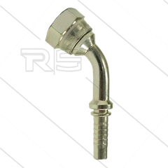 Persnippel - staal - 1/2&quot; - 1/2&quot; wartel - 45° gebogen - SW27