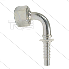 Persnippel - staal - 5/16&quot; - M18x1,5 (12L) DKOL - met O-ring - 90° gebogen - SW22