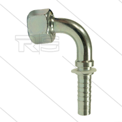 Persnippel - staal - 3/8&quot; - M18x1,5 (12L) DKOL - met O-ring - 90° gebogen - SW22