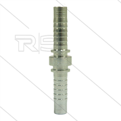 Persnippel slangverbinder - staal - 2x 1/4&quot; pilaar