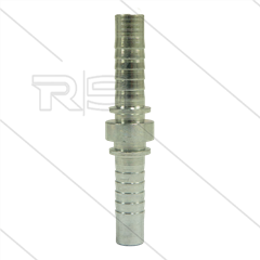 Persnippel slangverbinder - staal - 2x 3/8&quot; pilaar