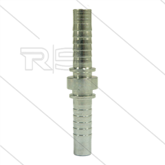 Persnippel slangverbinder - staal - 2x 1/2&quot; pilaar