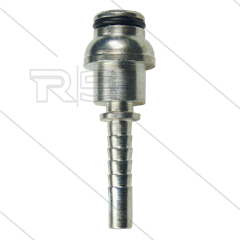 Persnippel - staal - 1/4&quot; - met korte bolle kop en O-ring t.b.v. M22x1,5 wartel