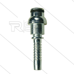 Persnippel - staal - 5/16&quot; - met korte bolle kop en O-ring t.b.v. M22x1,5 wartel
