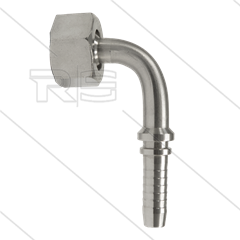 Persnippel - RVS - 3/8&quot; - 3/8&quot; wartel - 90° gebogen - SW22