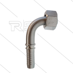 Persnippel - RVS - 1/2&quot; - 1/2&quot; wartel - 90° gebogen - SW27