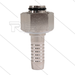 Persnippel - RVS - 3/8&quot; - M18x1,5 (12L) DKOL - met O-ring - SW22