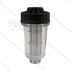 FPL - kunststof strainer - transparant filterglas - 120 mµ - 10 Bar - 80 l/min - max 40°C - 3/4&quot; bi
