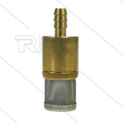 Chemiefilter - RVS zeef met messing aansluiting - RVS met klep - 300 mµ - 1,1 l/min - max 40°C